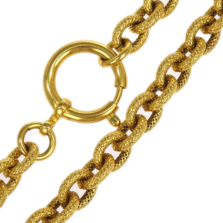 Chanel Gold Medallion CC Chain Pendant Necklace 93A 116089