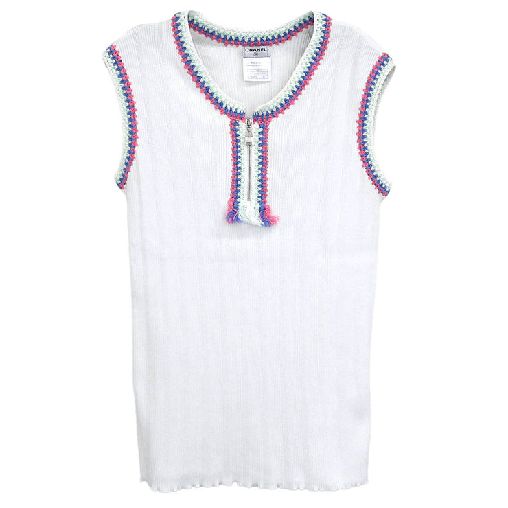 Chanel Sleeveless Top White 07P #42 116093