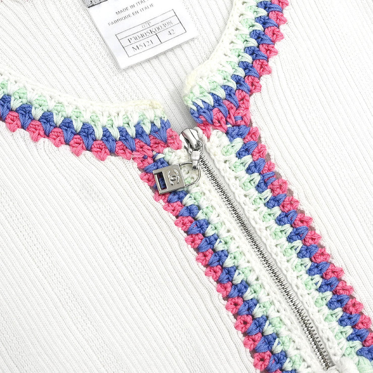 Chanel Sleeveless Top White 07P #42 116093