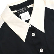 Chanel Blouse Shirt Black 98P #44 116100