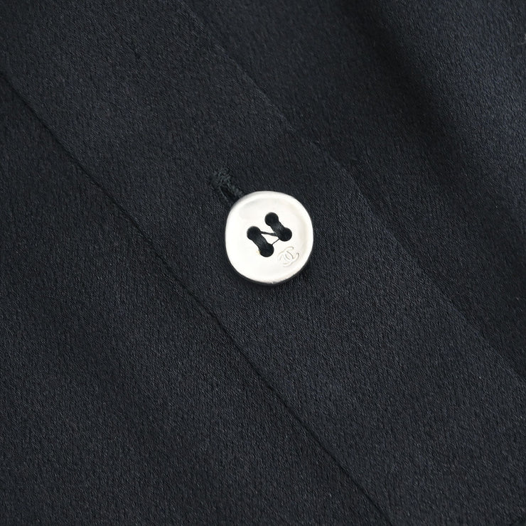 Chanel Blouse Shirt Black 98P #44 116100