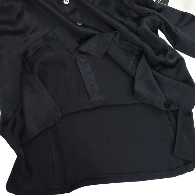 Chanel Blouse Shirt Black 98P #44 116100