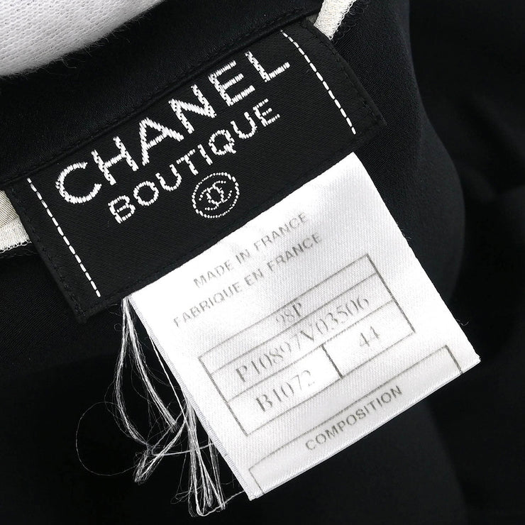 Chanel Blouse Shirt Black 98P #44 116100