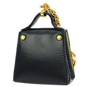 Salvatore Ferragamo Black Bag Charm Case Key Ring 22 5641 Small Good 116101