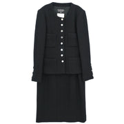 Chanel Setup Suit Jacket Skirt Black 95C #40 116102