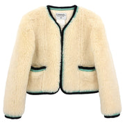 Chanel Long Sleeve Artificial Fur Jacket White 116110
