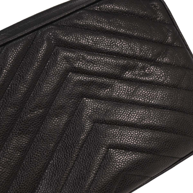 Chanel Black Calfskin Chevron Camera Bag Small 116126