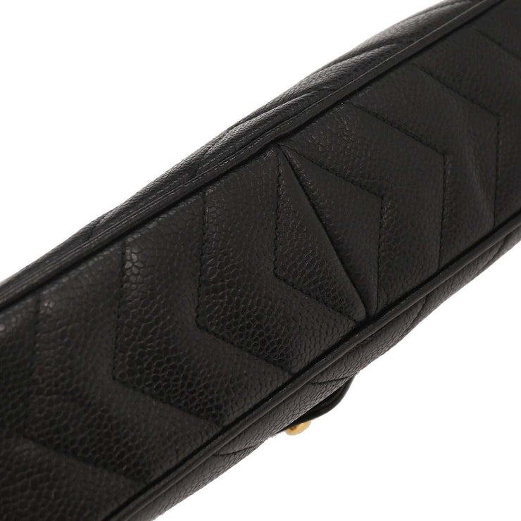 Chanel Black Calfskin Chevron Camera Bag Small 116126