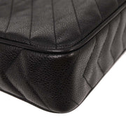 Chanel Black Calfskin Chevron Camera Bag Small 116126