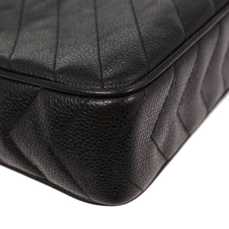 Chanel Black Calfskin Chevron Camera Bag Small 116126