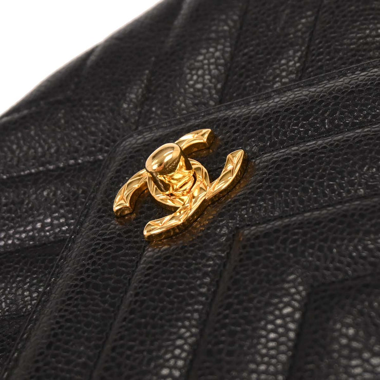 Chanel Black Calfskin Chevron Camera Bag Small 116126
