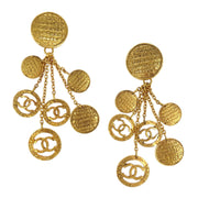 Chanel Medallion CC Dangle Earrings Clip-On Gold 28/2819 116127