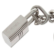 Hermes Amulet Bull Lock Key Holder Bag Charm Silver Small Good 116128