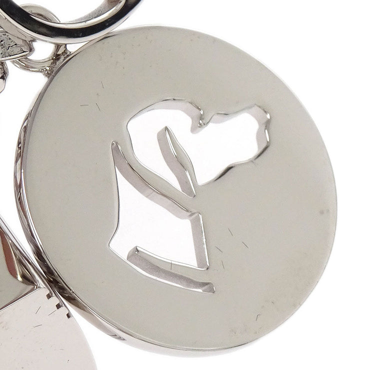 Hermes Amulet Bull Lock Key Holder Bag Charm Silver Small Good 116128