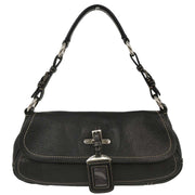Prada Black Leather Handbag 50 116141