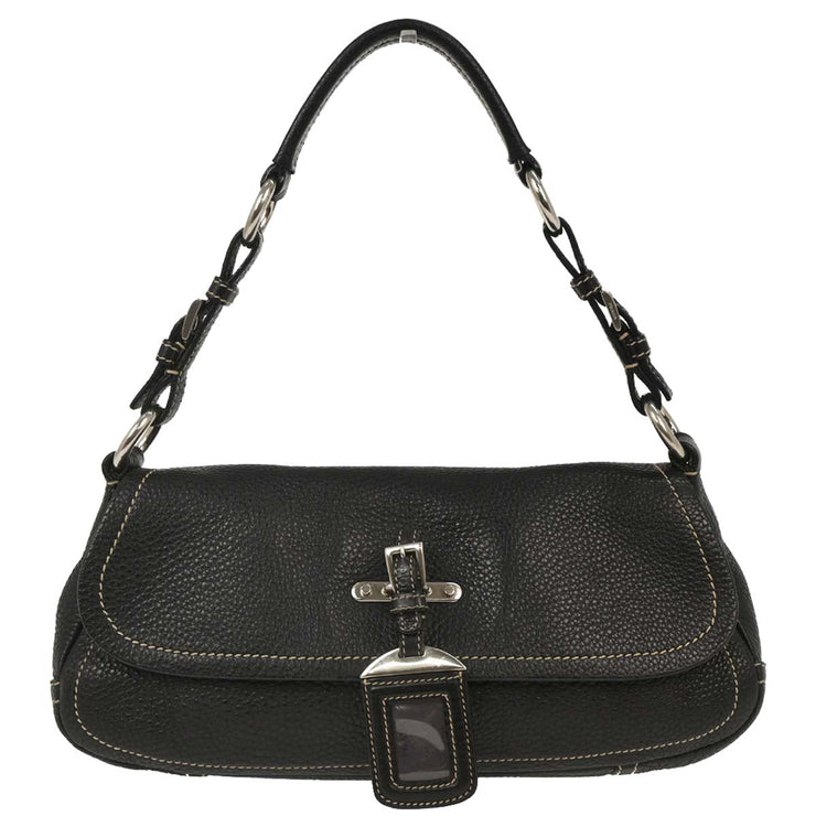 Prada Black Leather Handbag 50 116141