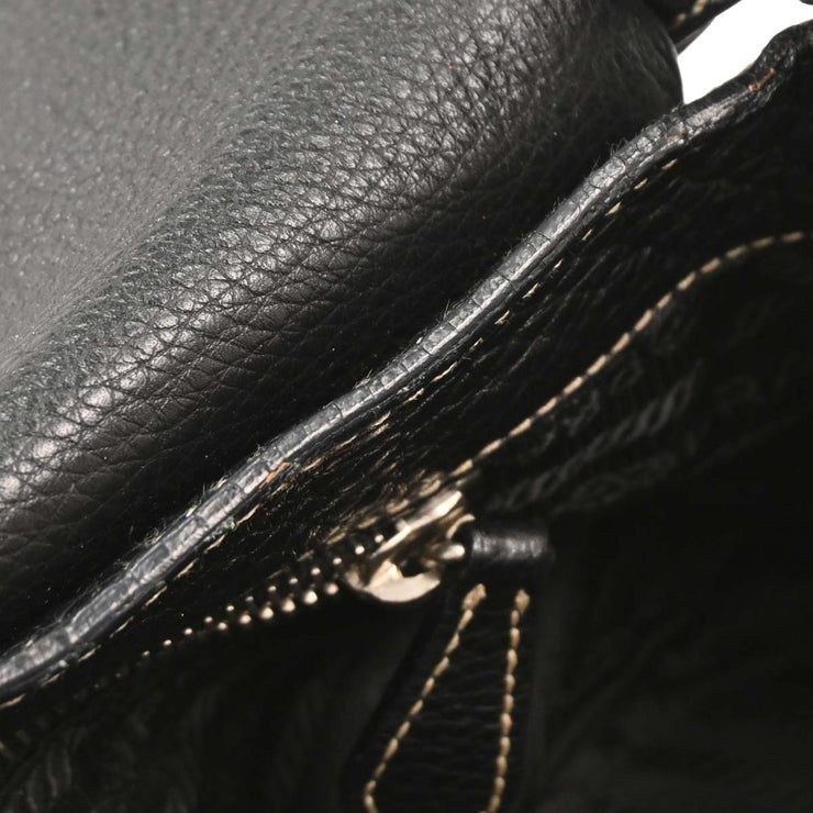 Prada Black Leather Handbag 50 116141
