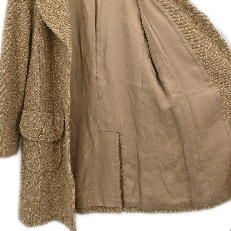 Chanel Single Breasted Coat Beige 01A #38 116153