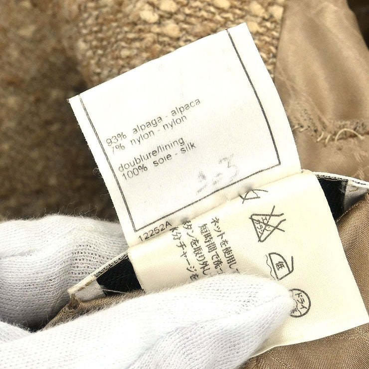 Chanel Single Breasted Coat Beige 01A #38 116153