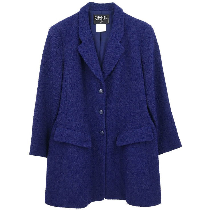 Chanel Single Breasted Jacket Navy 96C #44 116155