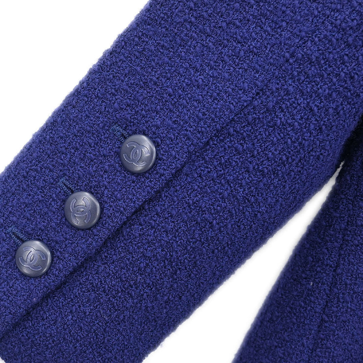 Chanel Single Breasted Jacket Navy 96C #44 116155