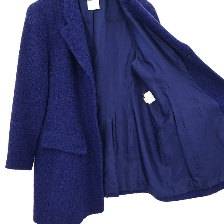 Chanel Single Breasted Jacket Navy 96C #44 116155