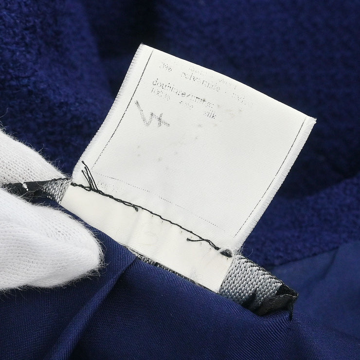 Chanel Single Breasted Jacket Navy 96C #44 116155