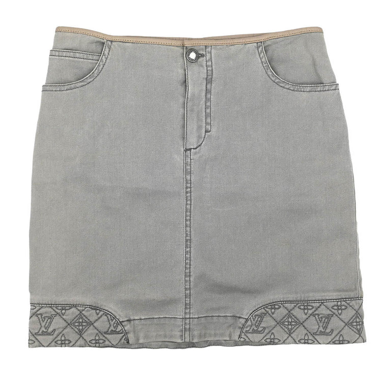 Louis Vuitton Denim Skirt Gray RW111W WSSK01DBC #36 116163