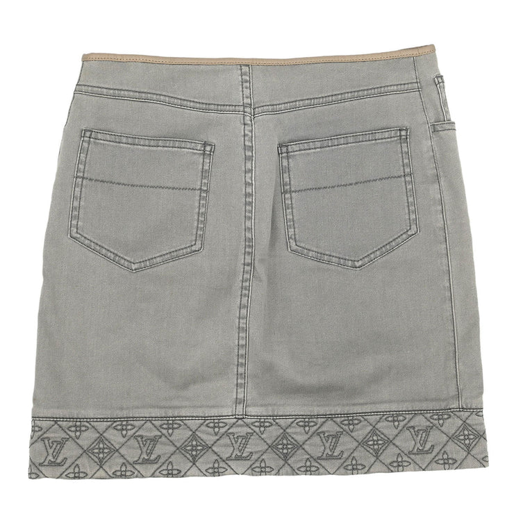 Louis Vuitton Denim Skirt Gray RW111W WSSK01DBC #36 116163