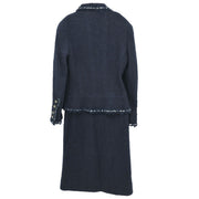 Chanel Setup Suit Jacket Skirt Navy 94A #38 116164