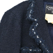 Chanel Setup Suit Jacket Skirt Navy 94A #38 116164