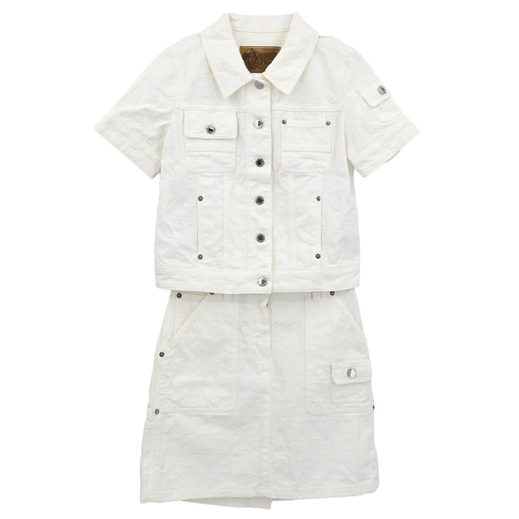 Louis Vuitton Setup Suit Jacket Skirt White RW061W #34 116169