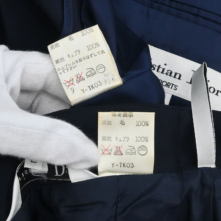 Christian Dior Setup Suit Jacket Skirt Navy 3U2A01O K6G02C4 #L 116170
