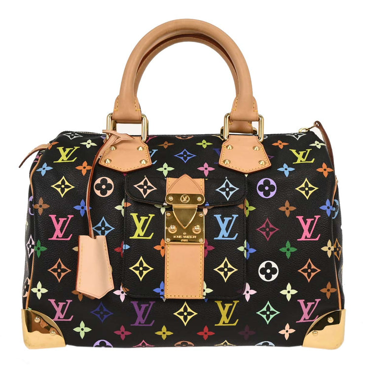 Louis Vuitton Black Monogram Multicolor Speedy 30 Handbag M92642 SP1160 116180
