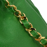 Chanel Green Calfskin Bucket Shoulder Bag 116181