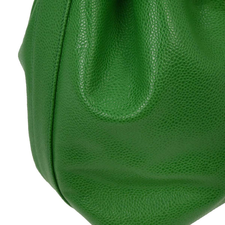 Chanel Green Calfskin Bucket Shoulder Bag 116181