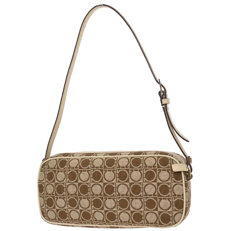 Salvatore Ferragamo Beige Canvas Handbag AU-21/3323 116189