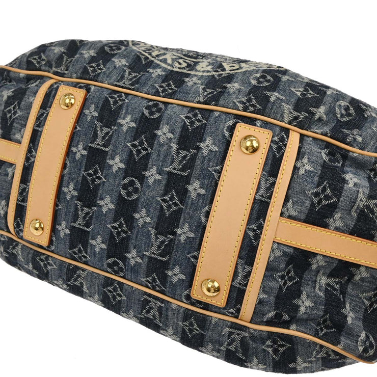 Louis Vuitton Blue Monogram Denim Cabas Raye GM 2way Tote M95336 AR0096 116200