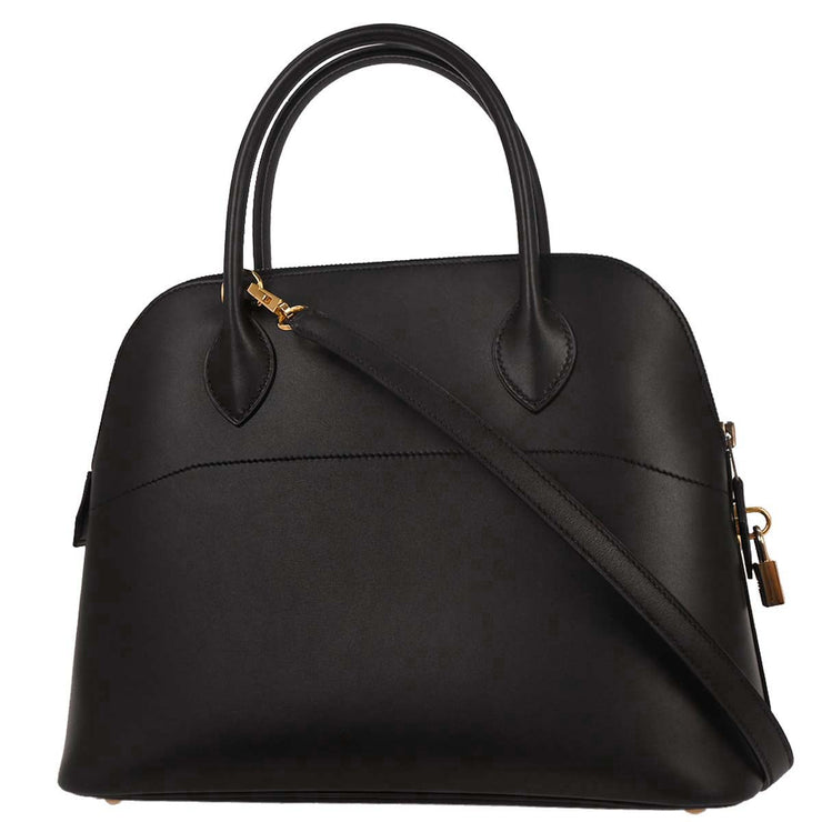 Hermes Black Box Calf Bolide 31 2way Handbag 42 Square: F 116383