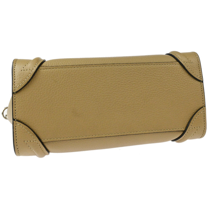 Celine Beige Leather Nano Luggage Tote Bag W-AT-0174 W-CU-0184 117117