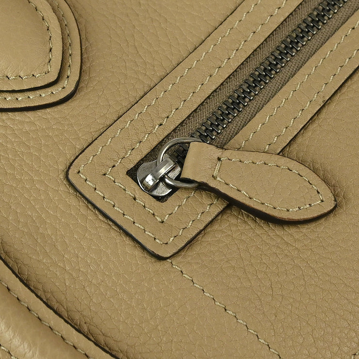 Celine Beige Leather Nano Luggage Tote Bag W-AT-0174 W-CU-0184 117117