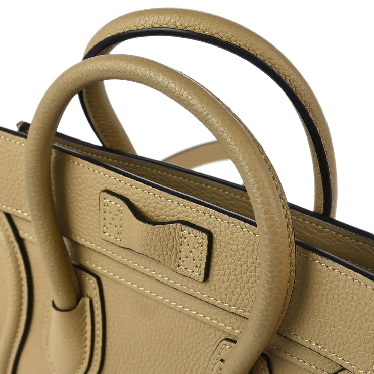 Celine Beige Leather Nano Luggage Tote Bag W-AT-0174 W-CU-0184 117117