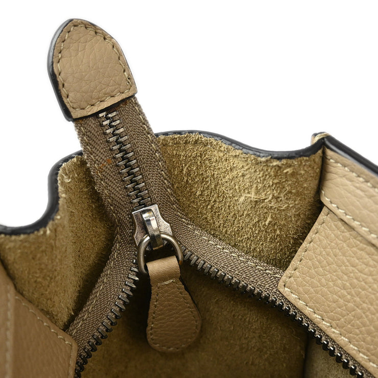 Celine Beige Leather Nano Luggage Tote Bag W-AT-0174 W-CU-0184 117117