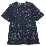 Prada Short Sleeve Lace Top Navy APD1 2015 4403 #42 124327