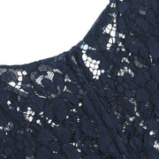 Prada Short Sleeve Lace Top Navy APD1 2015 4403 #42 124327