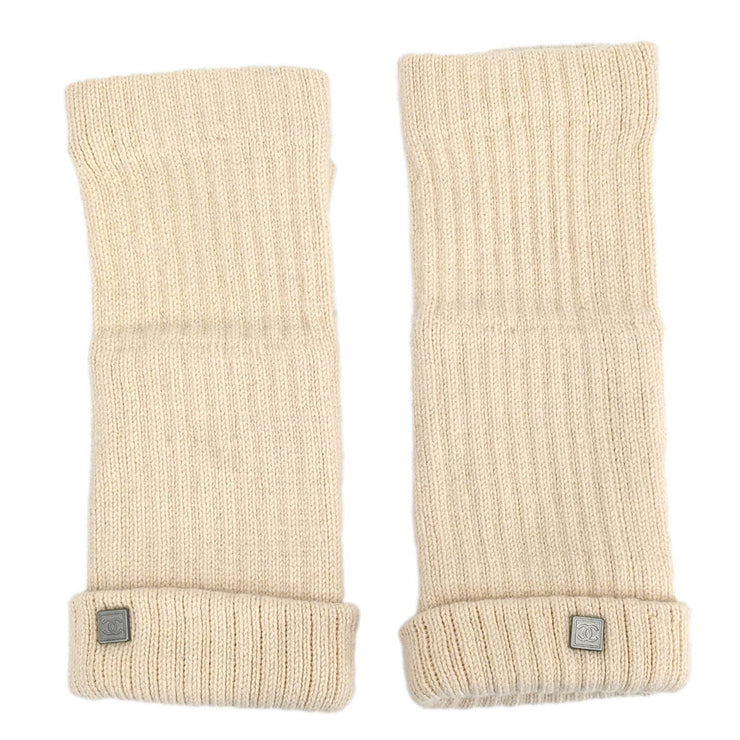 Chanel Gloves Sport Line White Cashmere 124648