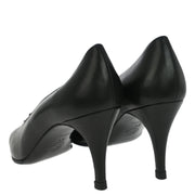 Chanel * Black Lambskin Turnlock Pumps Shoes #35