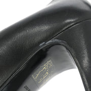 Chanel * Black Lambskin Turnlock Pumps Shoes #35