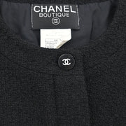 Chanel Single Breasted Collarless Jacket Black 95A #40 124702
