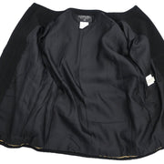 Chanel Single Breasted Collarless Jacket Black 95A #40 124702